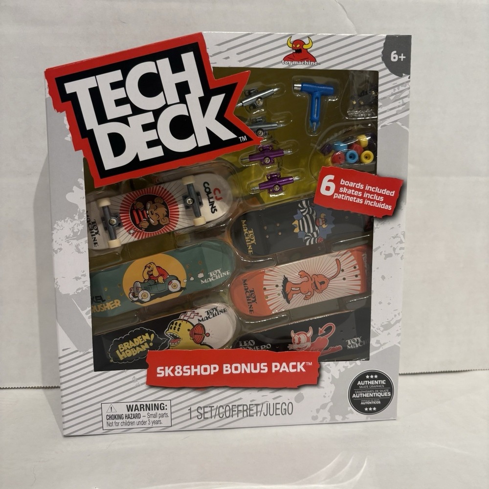 Tech Deck Toy Machine SK8 Shop Bonus Pack 6 Fingerboards Mini Skateboards NEW